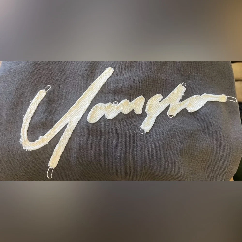 YoungLA Charcoal Sweater with White Script - Picture 2 of 5